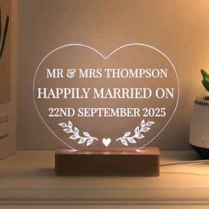 Personalised Wedding Heart LED Light Up Sign