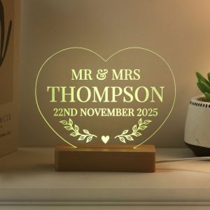 Personalised Wedding Heart LED Light Up Sign