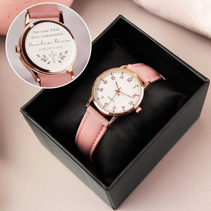Personalised Holy Communion or Christening Pink Watch