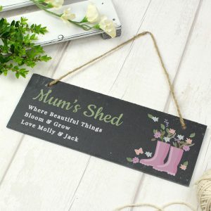 Personalised Floral Garden Slate Sign Mum, Grandmother Gift