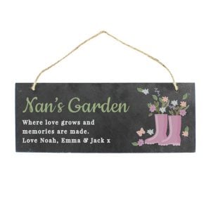 Personalised Floral Garden Slate Sign Mum, Grandmother Gift