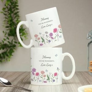 Personalised Wild Flowers Ceramic Mug