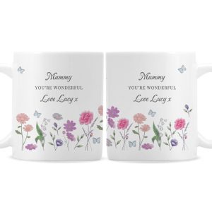Personalised Wild Flowers Ceramic Mug