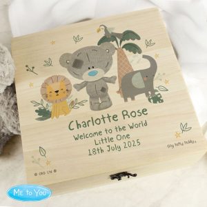 Personalised Tiny Tatty Teddy Jungle Animals Keepsake Box