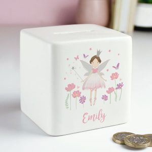 Personalised Fairy Princess Girl's Ceramic Money Box
