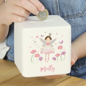 Personalised Fairy Princess Girl's Ceramic Money Box