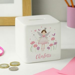 Personalised Fairy Princess Girl's Ceramic Money Box