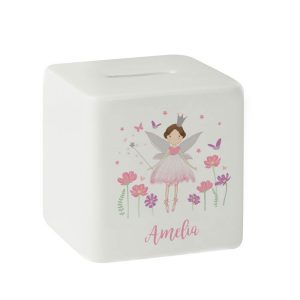 Personalised Fairy Princess Girl's Ceramic Money Box