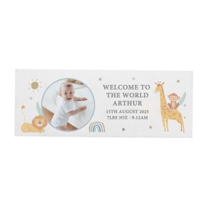 Personalised Safari Animals Photo Upload Wooden Ornament