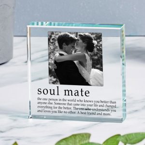Soul Mate Photo Upload Glass Keepsake Token