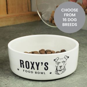 Personalised Dog Breed Feeding Bowl - Choose From 16 Breeds
