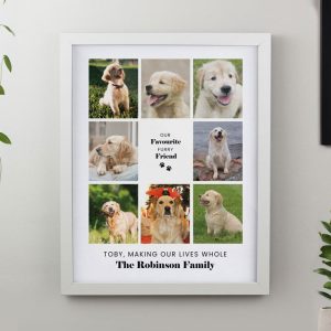 Personalised Pet Memorial Photo Upload White Framed Print