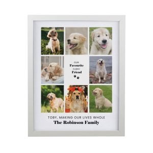 Personalised Pet Memorial Photo Upload White Framed Print