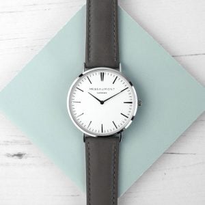 Mr Beaumont Personalised Men's Leather Watch In Ash