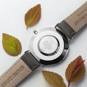 Mr Beaumont Personalised Men's Leather Watch In Ash
