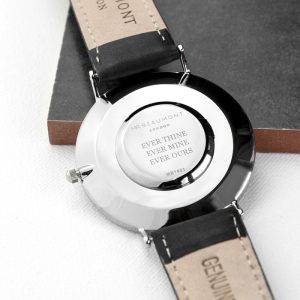 Mr Beaumont Personalised Men's Leather Watch In Ash