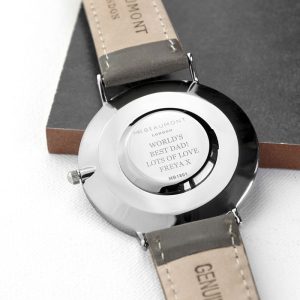 Mr Beaumont Personalised Men's Leather Watch In Ash