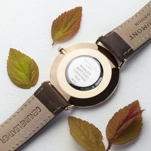 Personalised Mr Beaumont Vintage Mens Leather Watch in Brown
