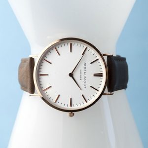 Personalised Mr Beaumont Vintage Mens Leather Watch in Brown
