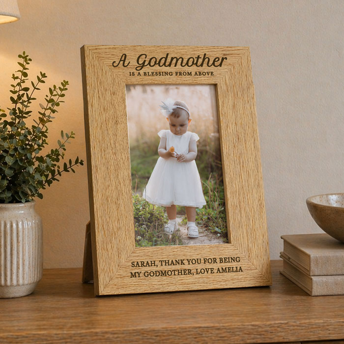 Personalised Godmother 6x4 Inch Wooden Photo Frame