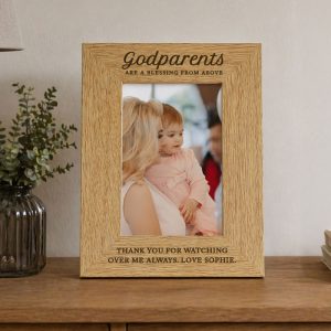 Personalised Godparents 6x4 Inch Wooden Photo Frame