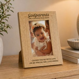 Personalised Godparents 6x4 Inch Wooden Photo Frame