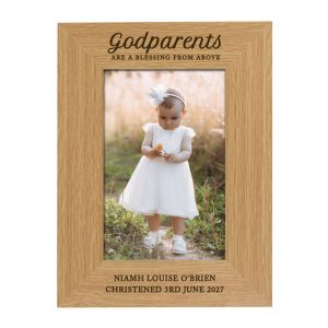 Personalised Godparents 6x4 Inch Wooden Photo Frame