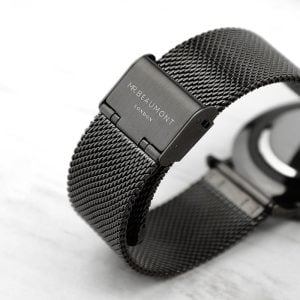 Personalised Men's Metallic Grey Watch With Black Face
