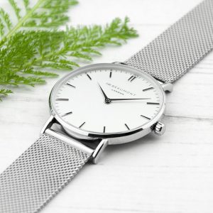 Personalised Men's Metallic Silver Watch With White Face