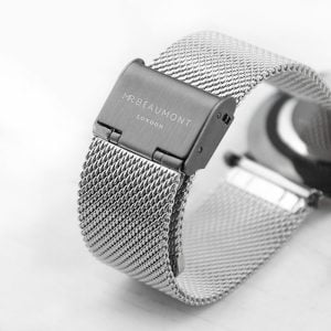 Personalised Men's Metallic Silver Watch With White Face