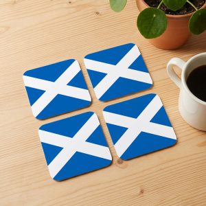 Personalised Flag Coasters with Cork Base Set of 4