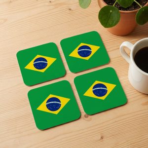 Personalised Flag Coasters with Cork Base Set of 4