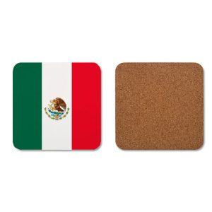 Personalised Flag Coasters with Cork Base Set of 4
