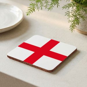 Personalised Flag Coasters with Cork Base Set of 4