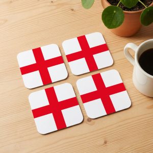 Personalised Flag Coasters with Cork Base Set of 4