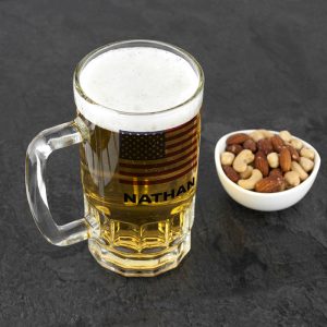 Personalised Country Flag Glass Pint Tankard