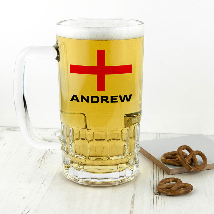 Personalised Country Flag Glass Pint Tankard
