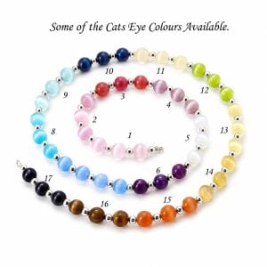 Girl's Name Bracelet With Cats Eyes & Crystal Butterflies