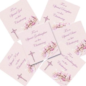 Personalised Pewter Christening Name Bracelet Cross & Heart