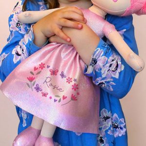 Girl's Personalised Floral Princess Rag Doll