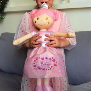 Girl's Personalised Floral Princess Rag Doll