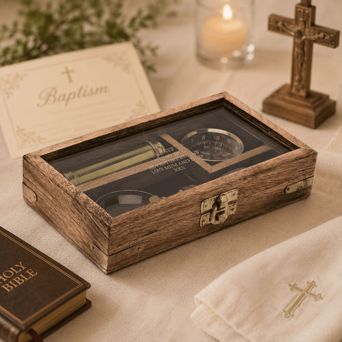 Personalised Classic Brass Explorer Engraved Gift Set