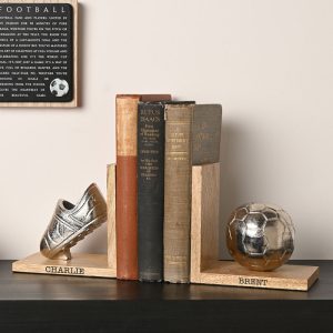 Personalised Rustic Wooden Football Bookends