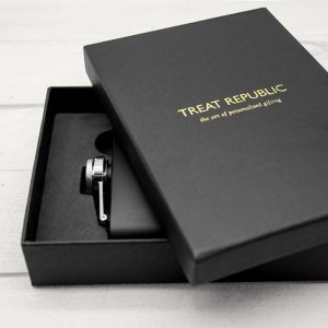 Personalised Black Stainless Steel Football Hip Flask