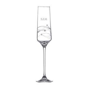 Personalised Spiral Champagne Flute with Swarovski Crystals