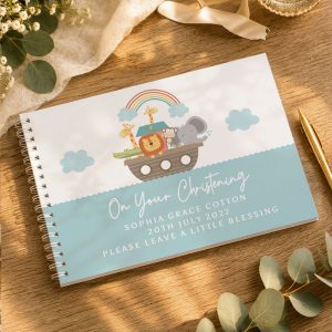 Personalised Noah's Ark Christening Guest Book