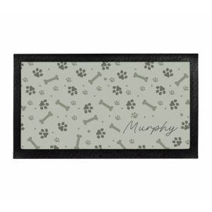 Personalised Grey Dog Icons Pet Feeding Bowl Mat