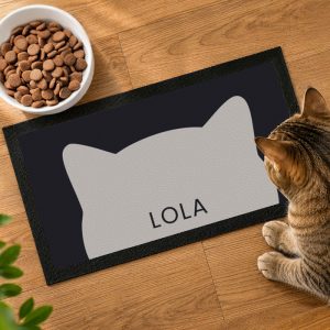 Personalised Cat Feeding Bowl Mat