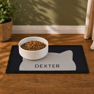 Personalised Cat Feeding Bowl Mat