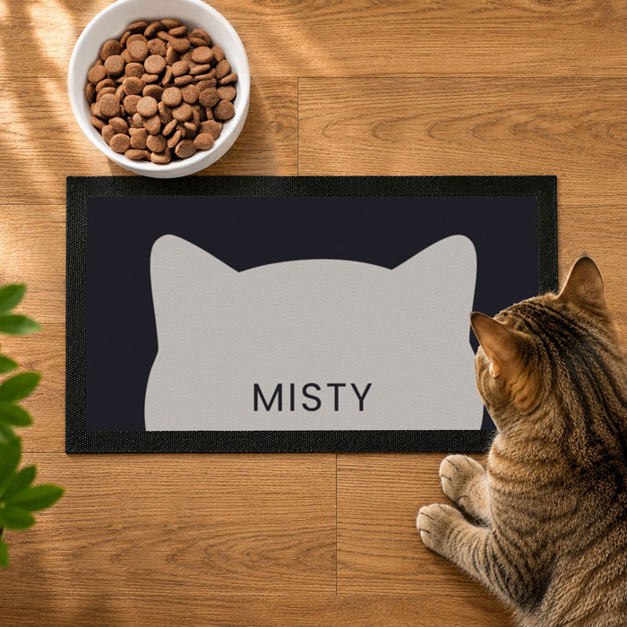 Personalised Cat Feeding Bowl Mat